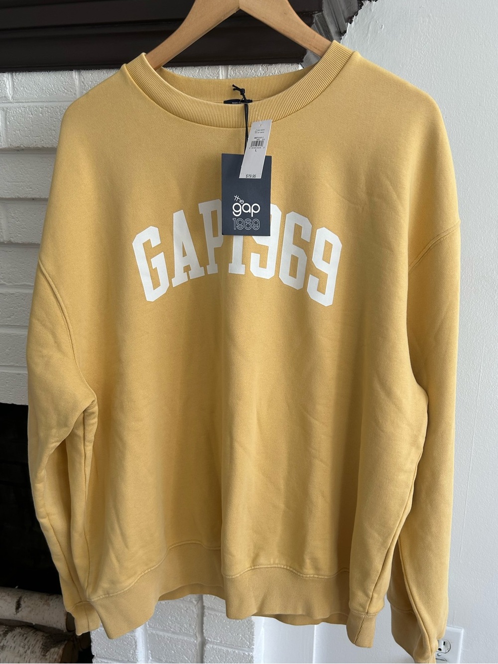 GAP Yellow Crewneck Sweatshirt with White Logo